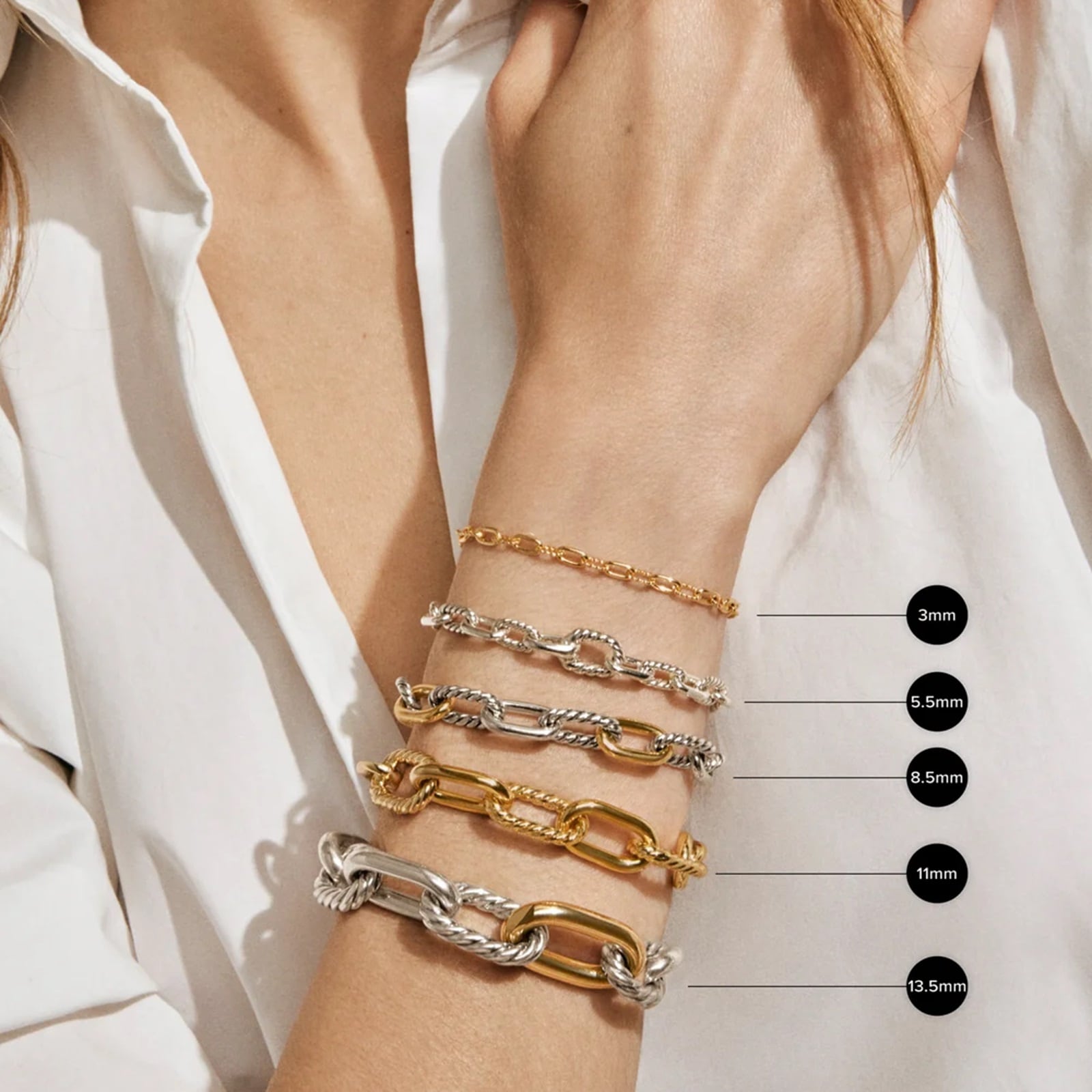 David Yurman DY Madison® Chain Bracelet in 18ct Yellow Gold, 3mm David Yurman DY Madison® Chain Bracelet in 18ct Yellow Gold, 3mm